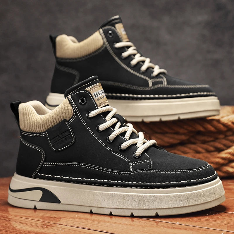 Tênis Casual de Inverno Masculino com Sola Grossa