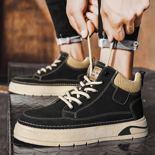 Tênis Casual de Inverno Masculino com Sola Grossa