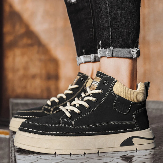Tênis Casual de Inverno Masculino com Sola Grossa