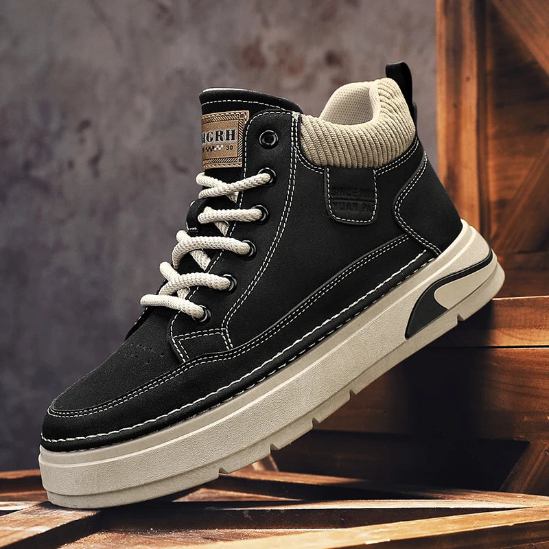 Tênis Casual de Inverno Masculino com Sola Grossa